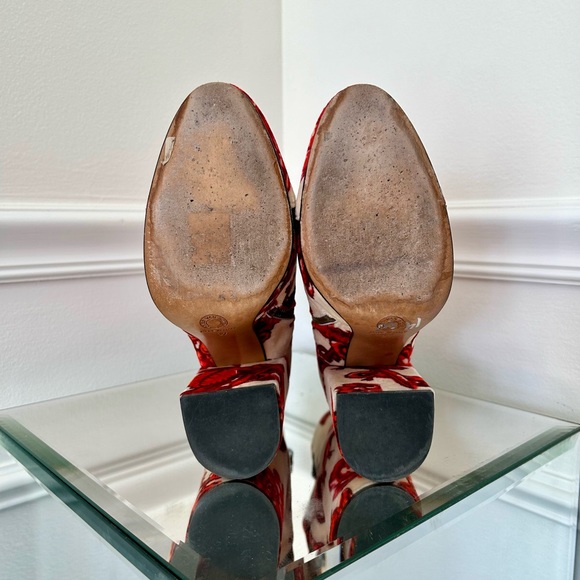 Dries Van Noten Velvet Floral Ankle Boots - Picture 6 of 7